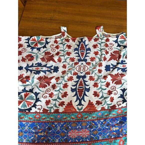 Sakkas Saanvi Printed Draped Short Sleeve Strap Cutout Shoulder Kaftan Bohemian - Picture 10 of 10